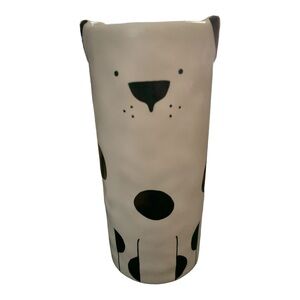 Discontinued IKEA FATALIG FÅTALIG Dog Puppy Bud Vase Black White Minimalism